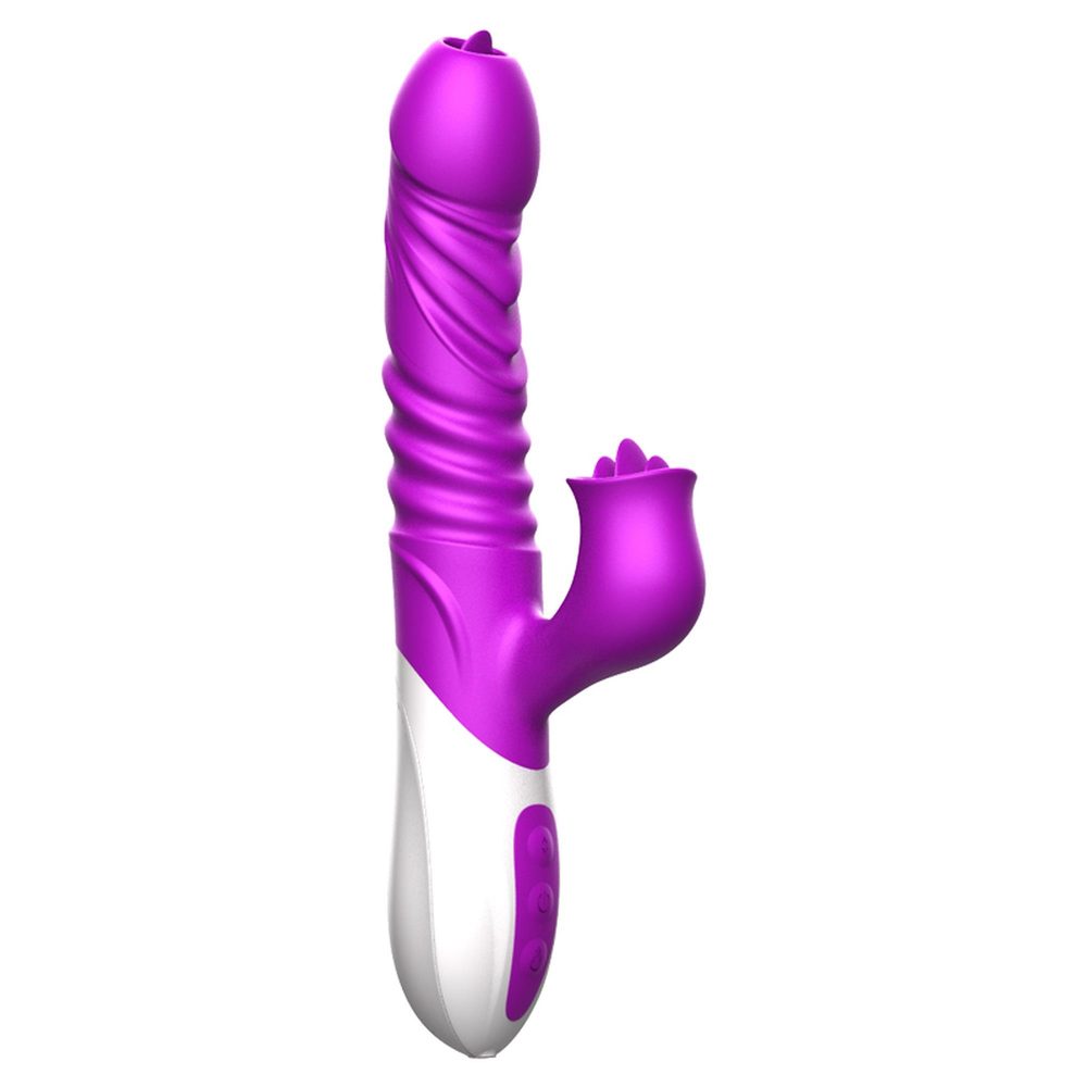 Silikonowy Wibrator USB 10 Funkcji z Pchnięciem i Podgrzewaniem