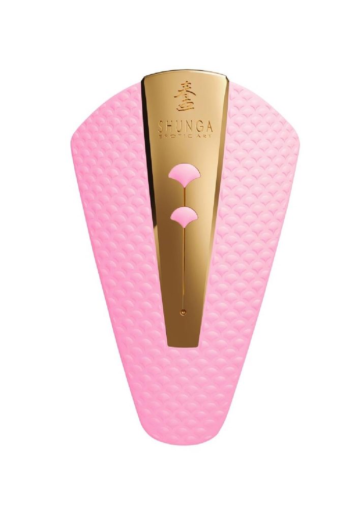 Stymulator łechtaczki Shunga Obi różowy silikonowy USB 11 cm