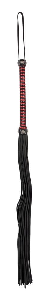Flogger skórzany ZADO czarno czerwony 76 cm