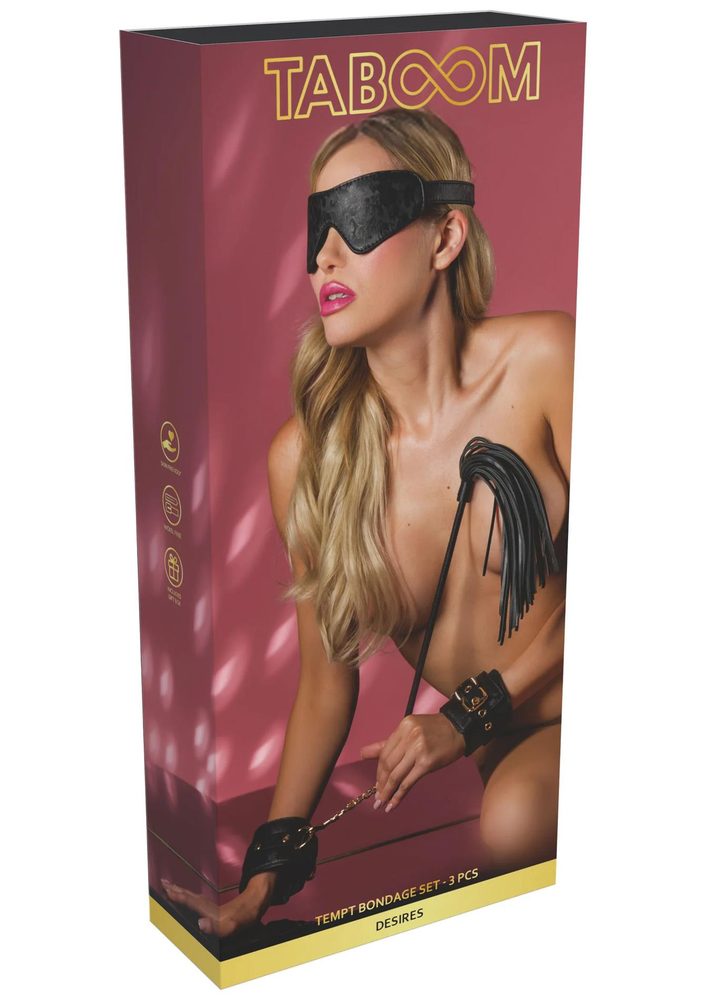Zestaw bondage Taboom Tempt 3 części czarny