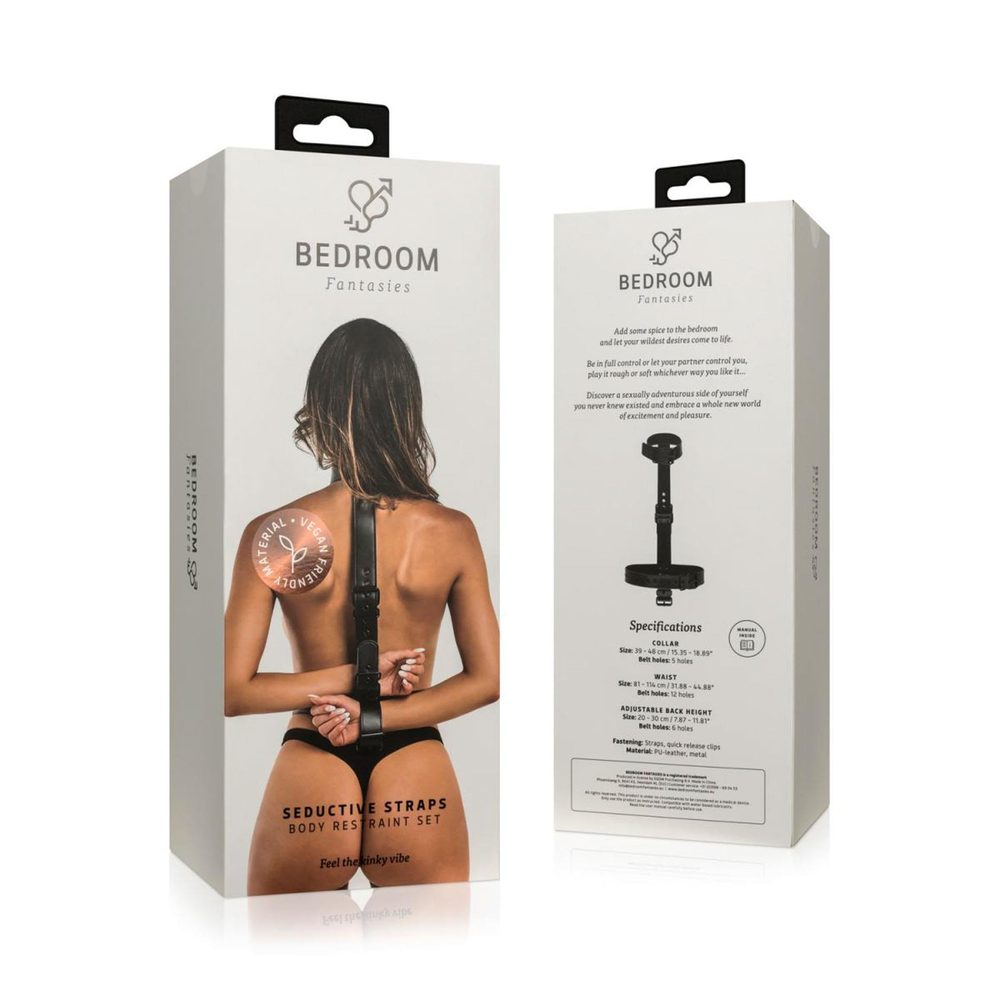 Zestaw do krępowania Bedroom Fantasies z obrożą i mankietami czarny