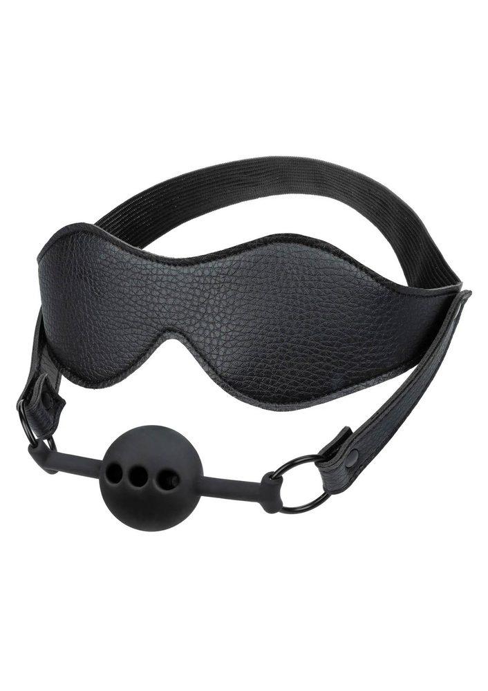 Maska blackout z oddychającym kneblem silikonowym Calexotics