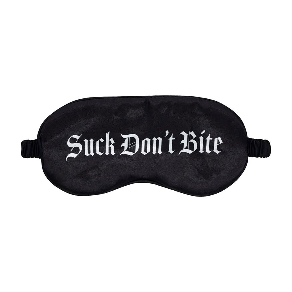Satynowa opaska na oczy Suck Don't Bite Ouch! czarna