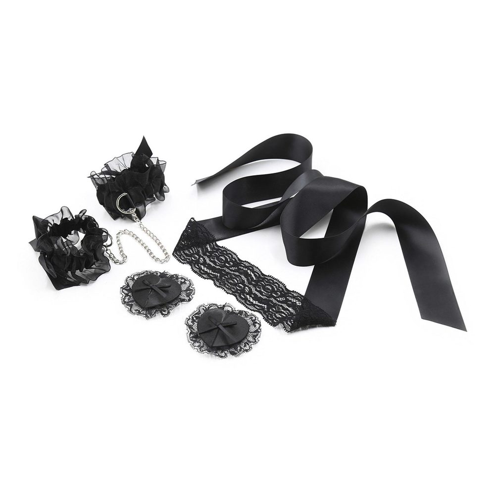 Koronowy Zestaw Bondage Lace Me Up Crushious Czarny