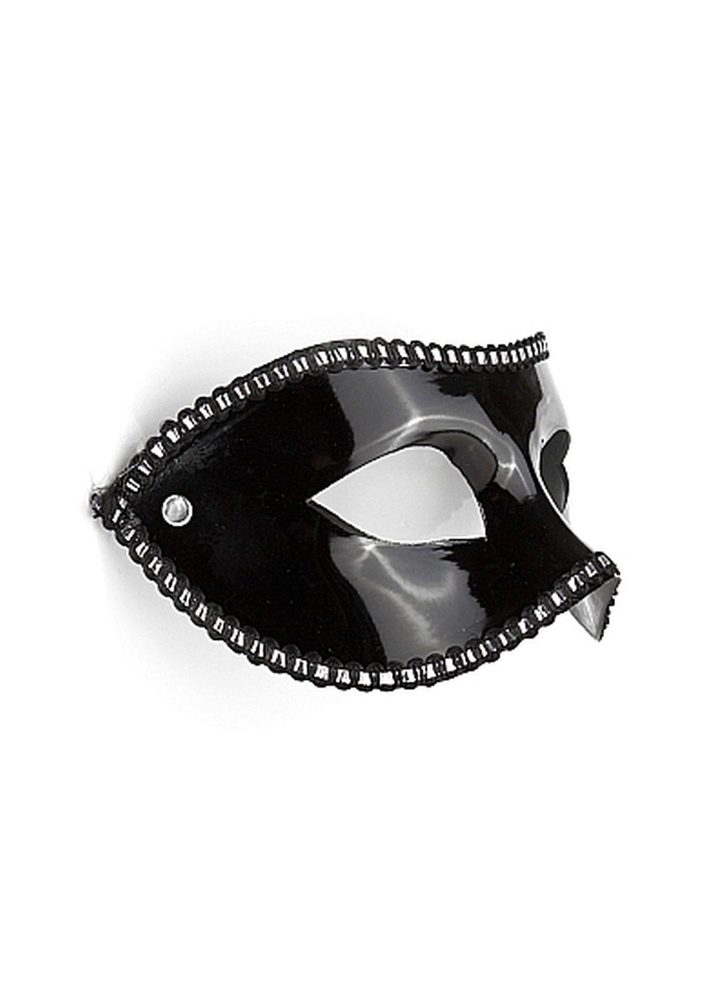 Maska erotyczna koktajlowa Ouch! czarna PVC