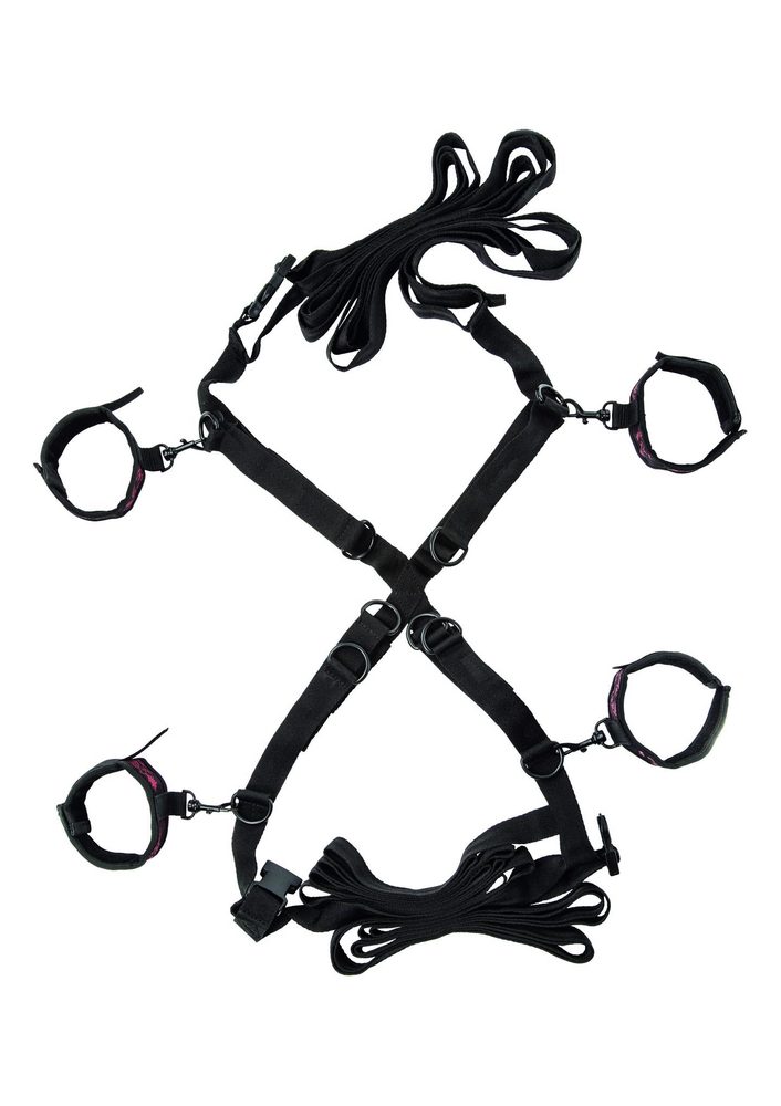 Wiązanie do łóżka Scandal Over the Bed Cross Calexotics czarny 183 cm