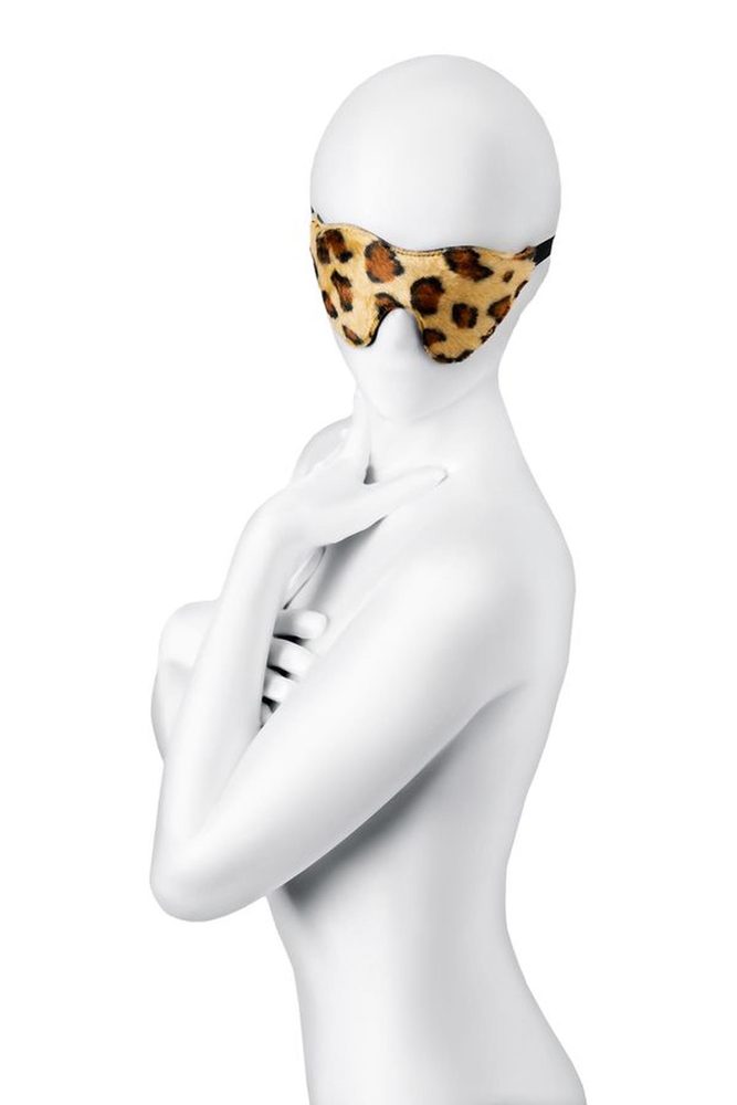 Maska Anonymo skóra PU z printem czarna 26 cm