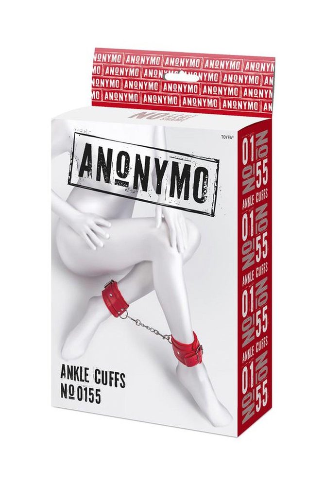 Kajdanki skórzane Anonymo czerwone 27 cm uniwersalne