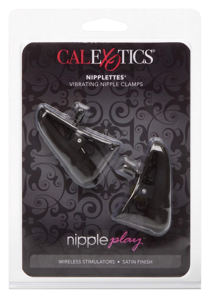 Wibrujące klamry na sutki Nipplettes Calexotics czarne 7 cm