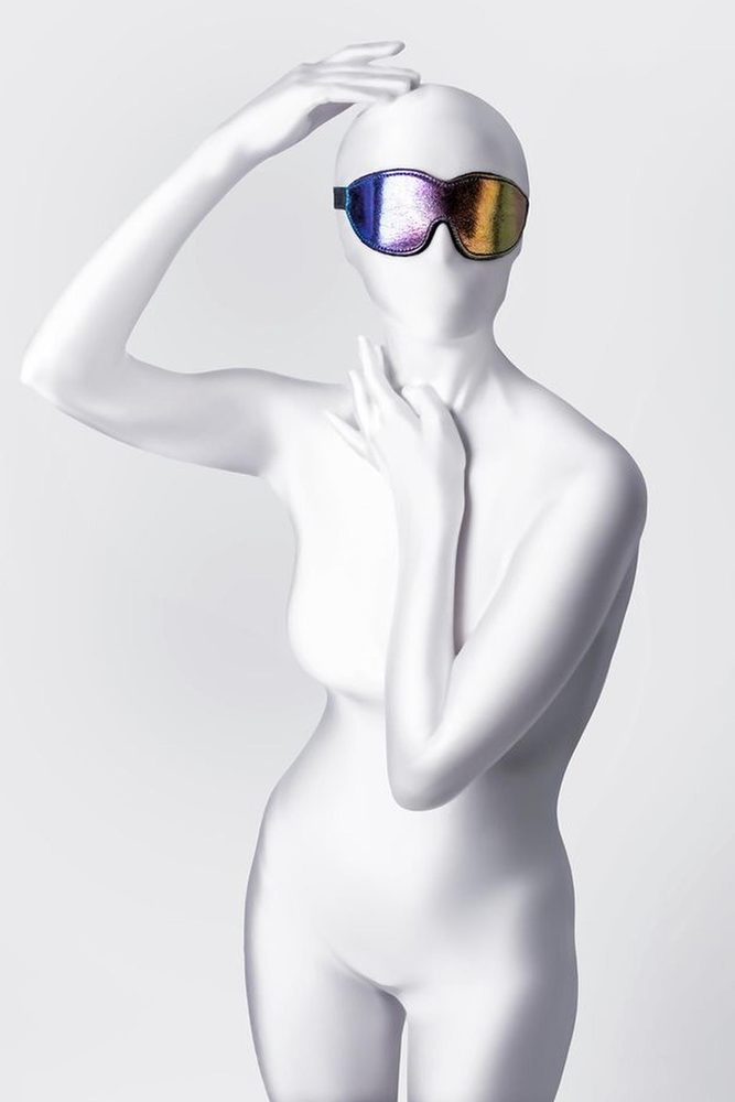 Maska BDSM Anonymo PVC z nadrukiem 27,5 cm