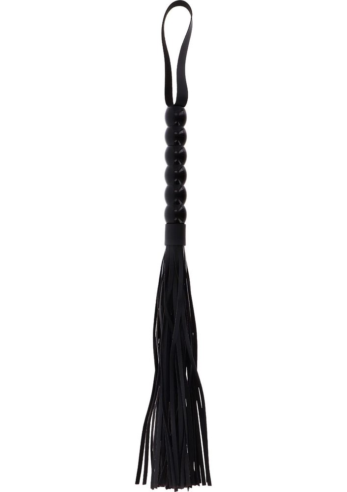 Pejcz z koralikami PU czarny 60 cm