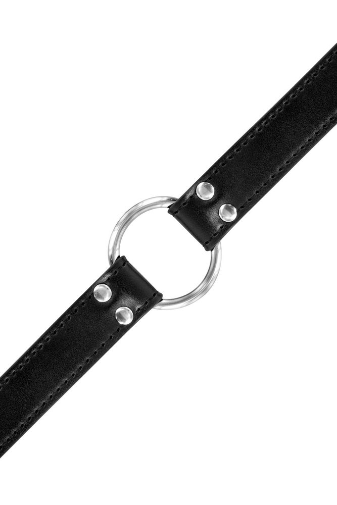 Knebel z metalowym pierścieniem Fetish Tentation czarny 48 mm