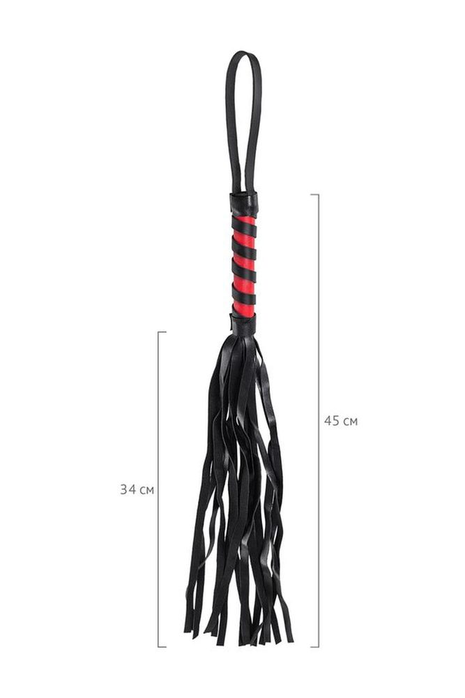 Pejcz Anonymo ze skóry PU czarny czerwony 45 cm