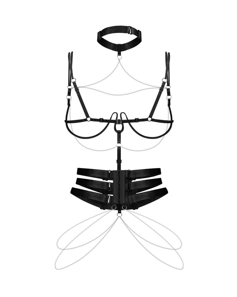 Uprząż Premisis Black Obsessive z fiszbinami S/M/L
