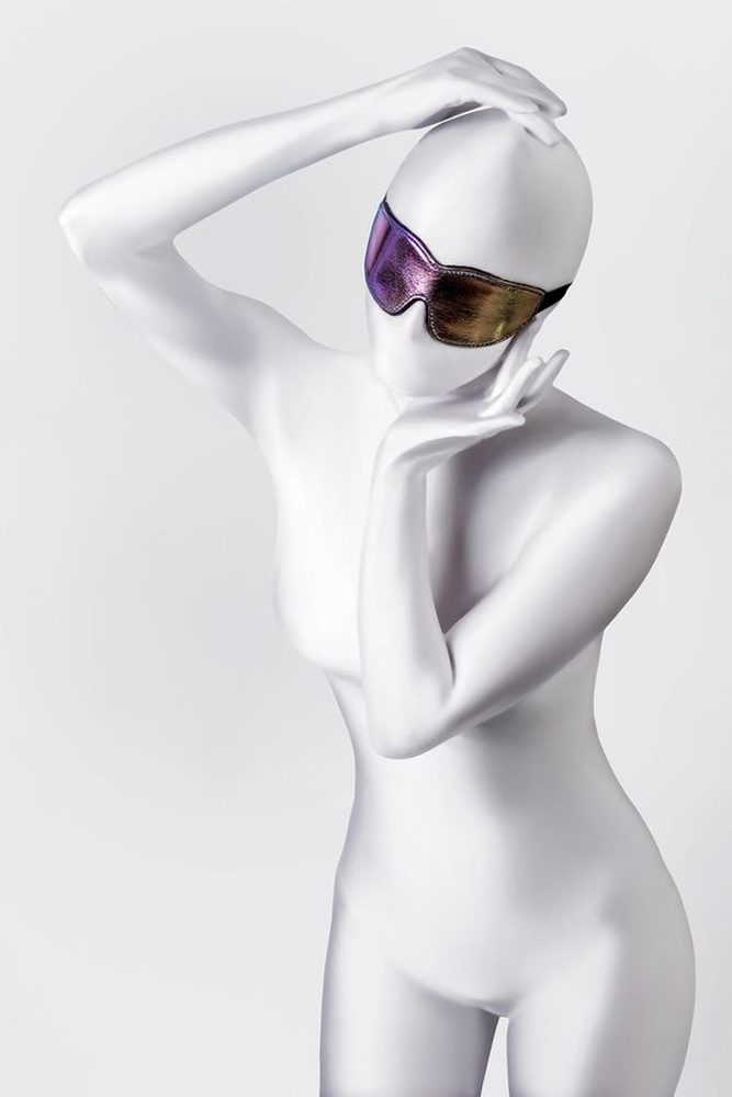 Maska BDSM Anonymo PVC z nadrukiem 27,5 cm
