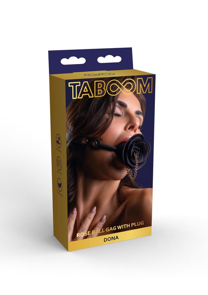 Knebel kulkowy Rose z plugiem Taboom czarny