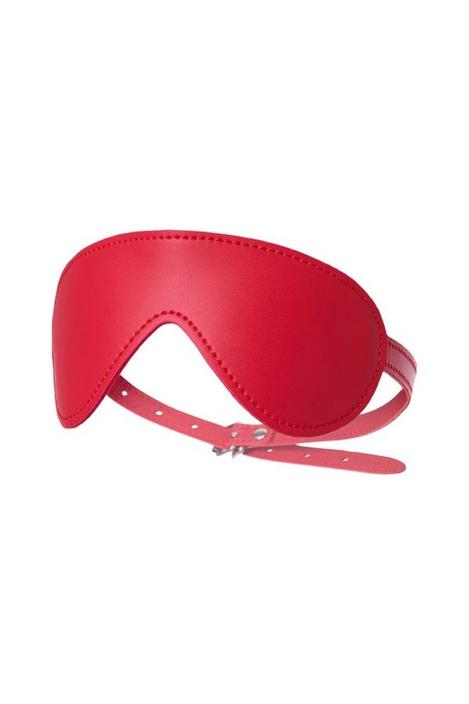 Maska BDSM Anonymo ze skóry PU czerwona 65 cm