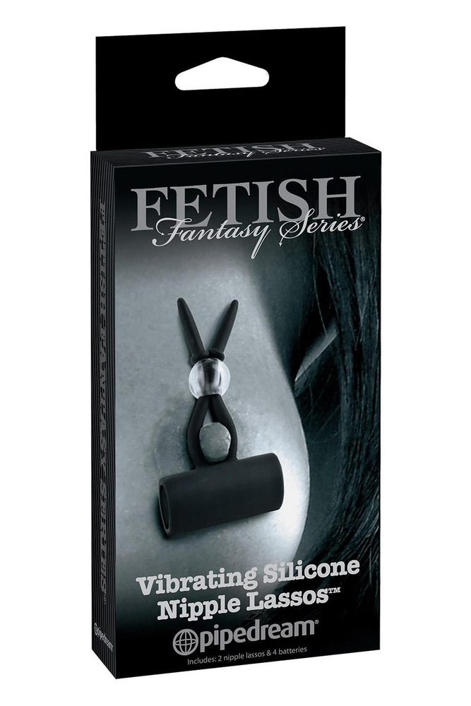 Wibrujące lasso silikonowe na sutki Fetish Fantasy Series czarne