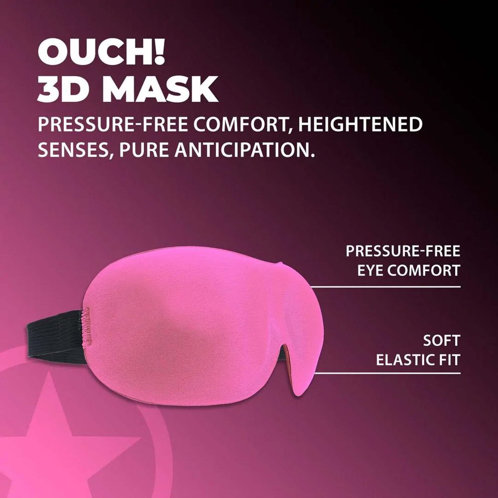 Opaska na oczy 3D Ouch poliestrowa różowa