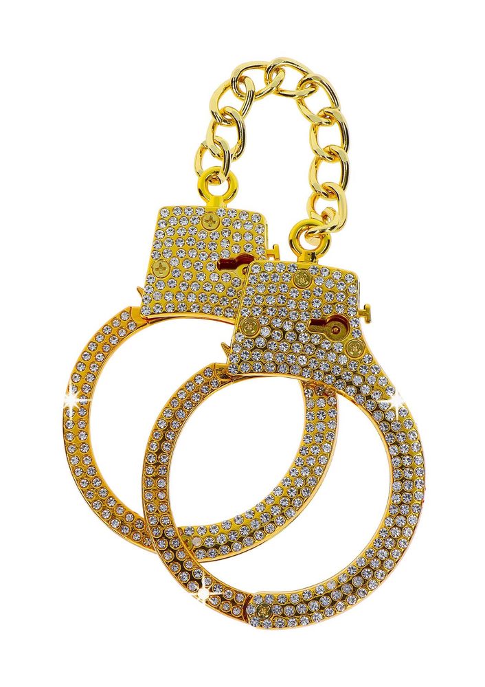 Kajdanki Taboom Diamond złote z kryształkami