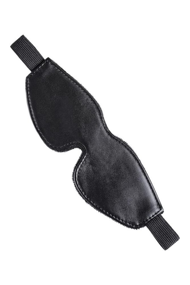 Maska BDSM Anonymo ze skóry PU czarna 26.5 cm