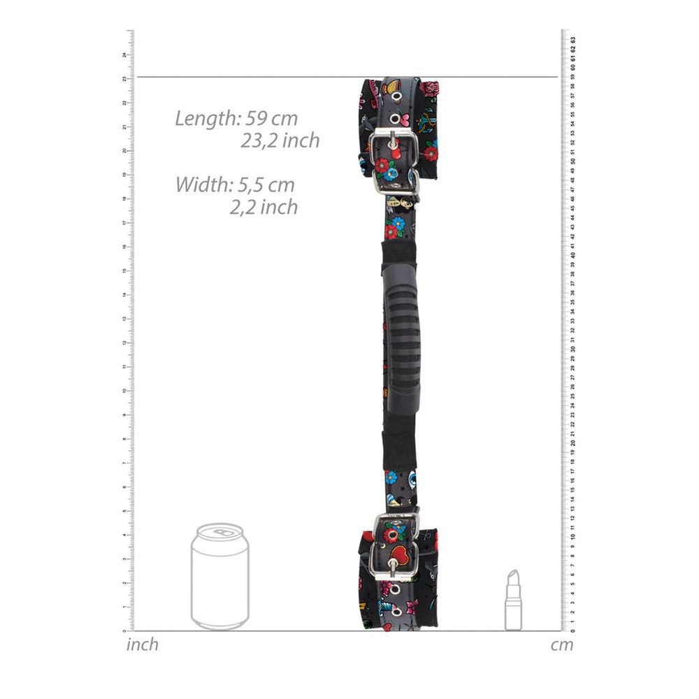 Skórzane kajdanki z uchwytem Ouch! 59 cm