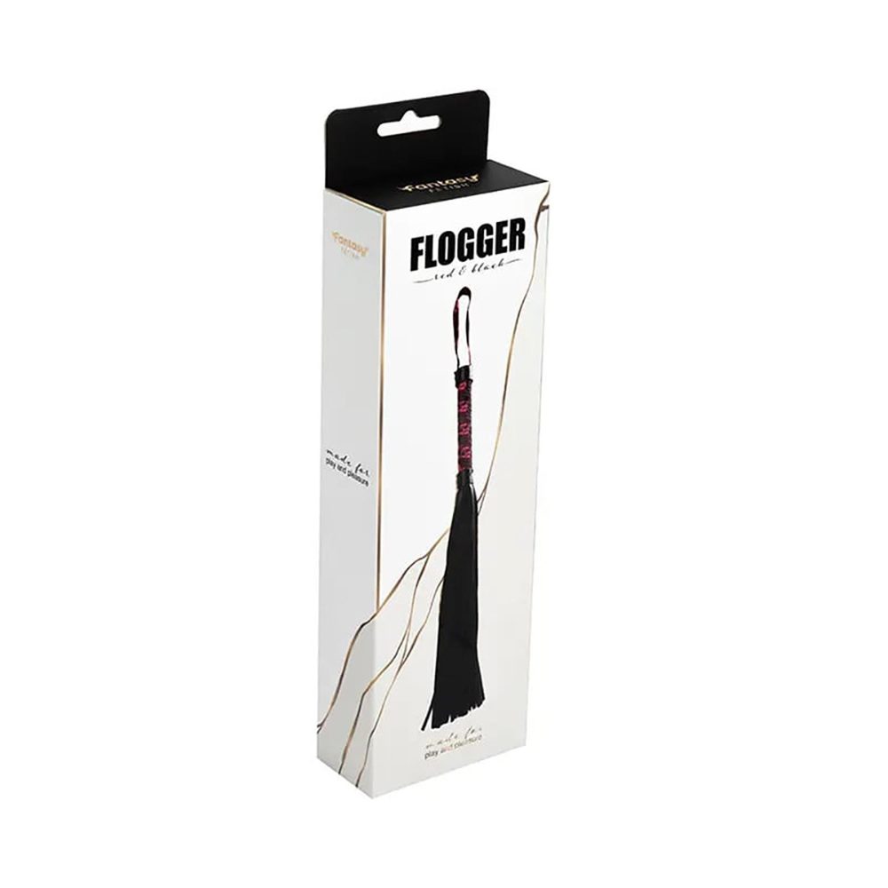 Flogger czerwony i czarny Fantasy 44 cm