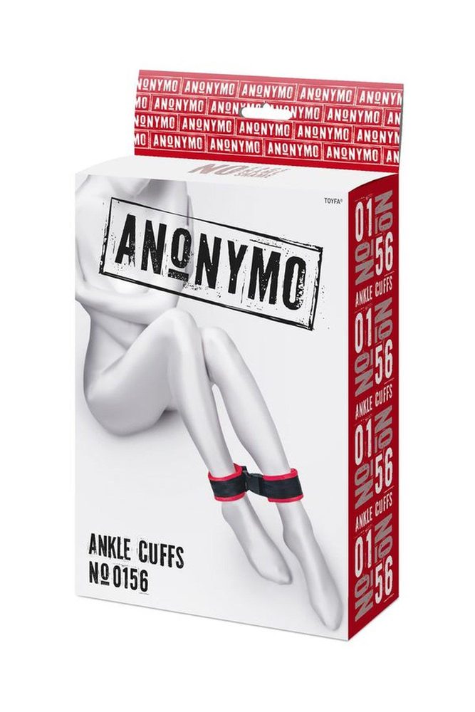 Kajdanki na kostki welurowe Anonymo czerwone 29 cm
