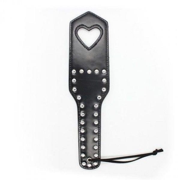 Packa skórzana Heart Paddle Toyz4lovers czarna