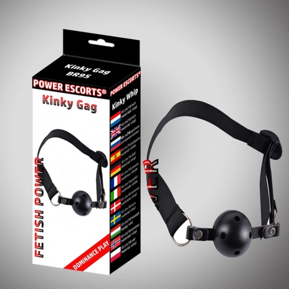 Knebel z kulką Kinky Gag Power Escorts czarny