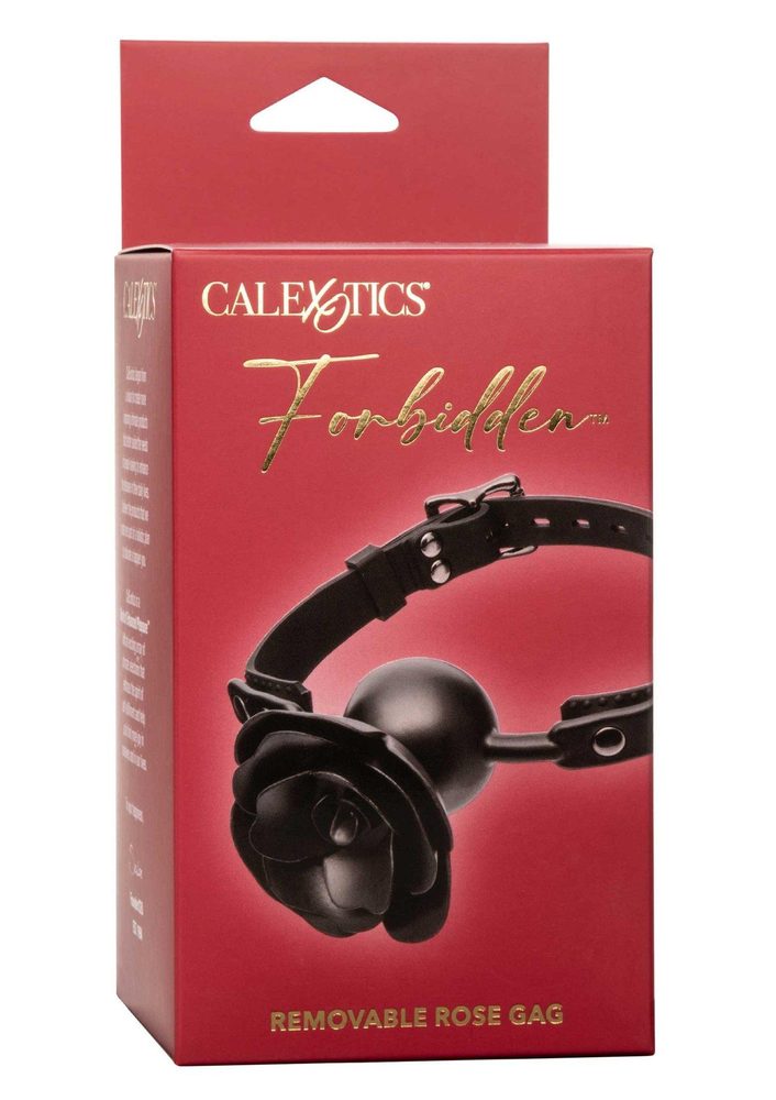 Knebel kulkowy z zdejmowaną różą Calexotics czarny silikonowy 4,5 cm
