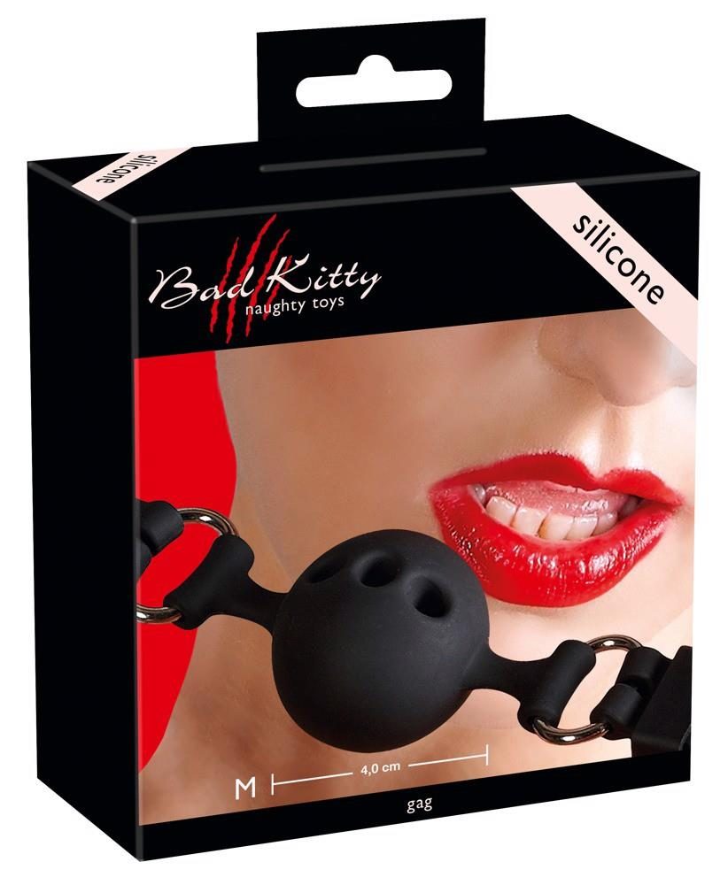 Knebel silikonowy Bad Kitty czarny 4 cm
