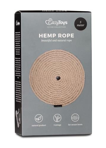 Konopna lina do bondage EasyToys brązowa 5m