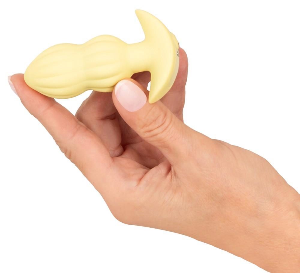 Plug wibrujący Cuties żółty silikonowy 7 trybów USB 8 cm