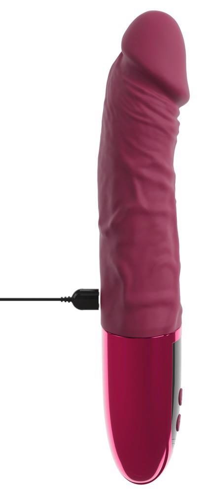 Wibrator realistyczny beau coeur Varelo czerwony silikonowy USB 23 cm