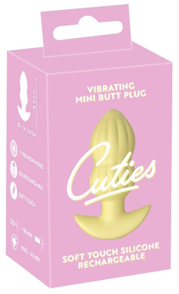 Plug wibrujący Cuties żółty silikonowy 7 trybów USB 8 cm