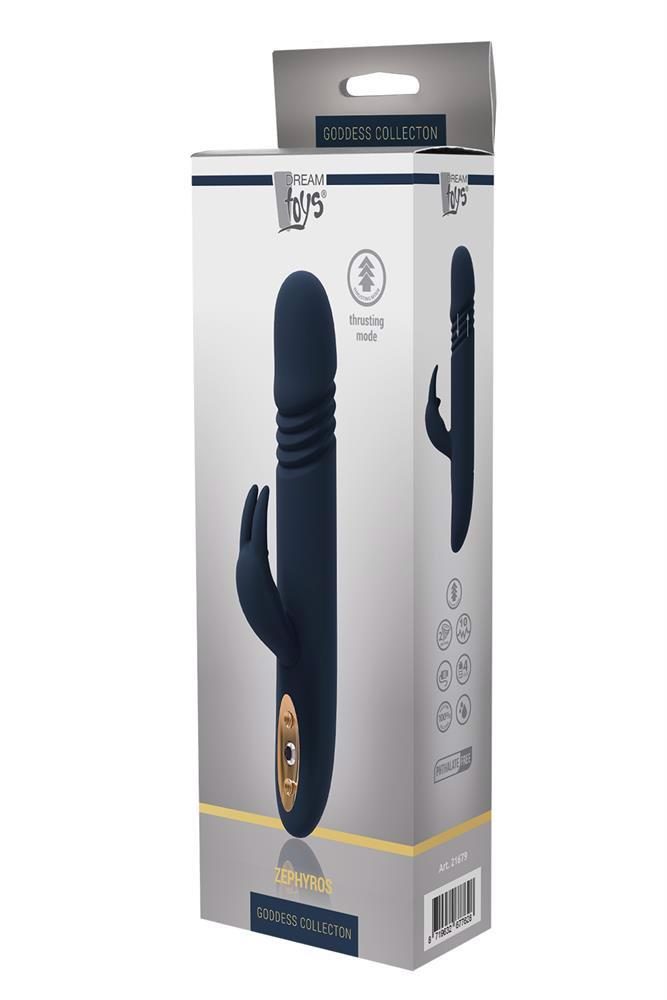 Wibrator króliczek Zephyros z ruchami pchającymi USB 23 cm