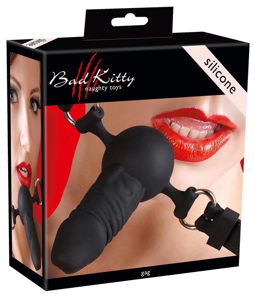 Knebel silikonowy Bad Kitty czarny 9,5 cm
