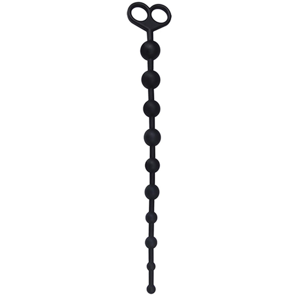 Korek analny z kulkami silikonowy Toyz4lovers czarny 33 cm
