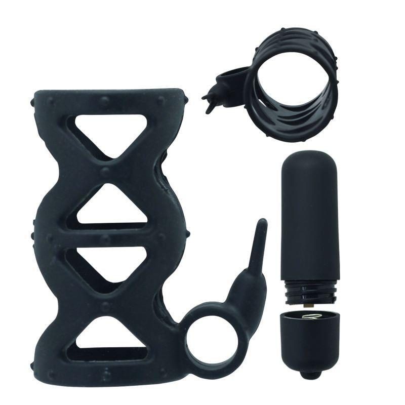 Silikonowy pierścień wibrujący z króliczkiem Toyz4lovers czarny 7,5 cm