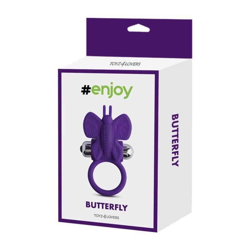 Pierścień wibrujący butterfly Toyz4Lovers fioletowy silikon