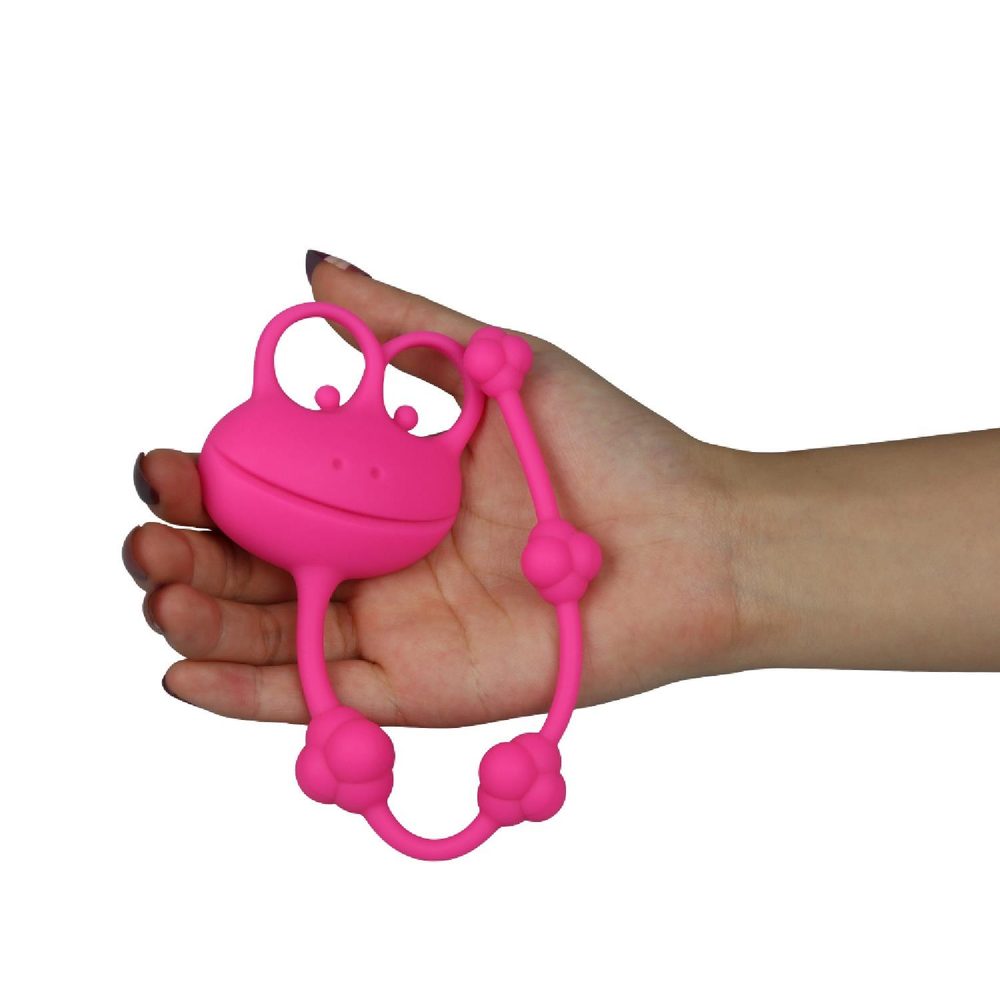 Kulki analne silikonowe w kształcie żaby Lovetoy różowe 25 cm