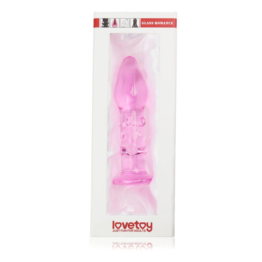 Korek analny szklany Lovetoy Romance różowy 14 cm
