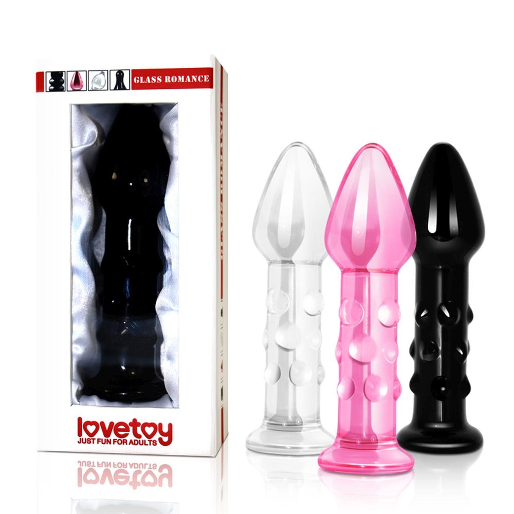 Korek analny szklany Lovetoy Romance różowy 14 cm