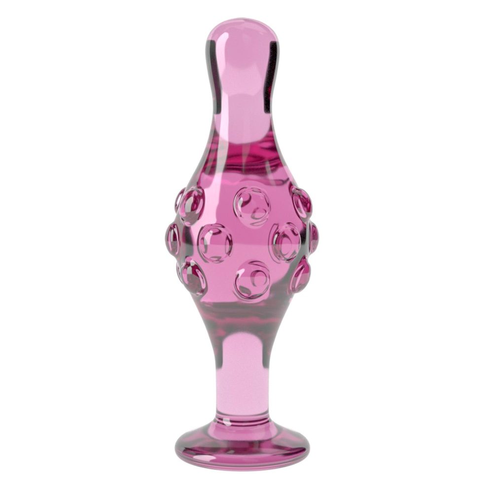 Szklany korek analny Lovetoy Romance różowy 11 cm