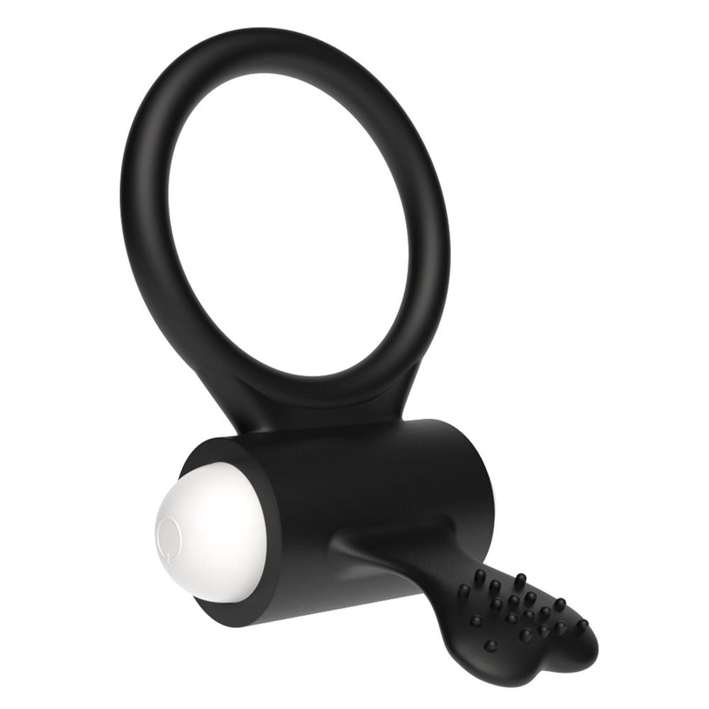 Pierścień wibrujący silikonowy Lovetoy czarny 7 cm