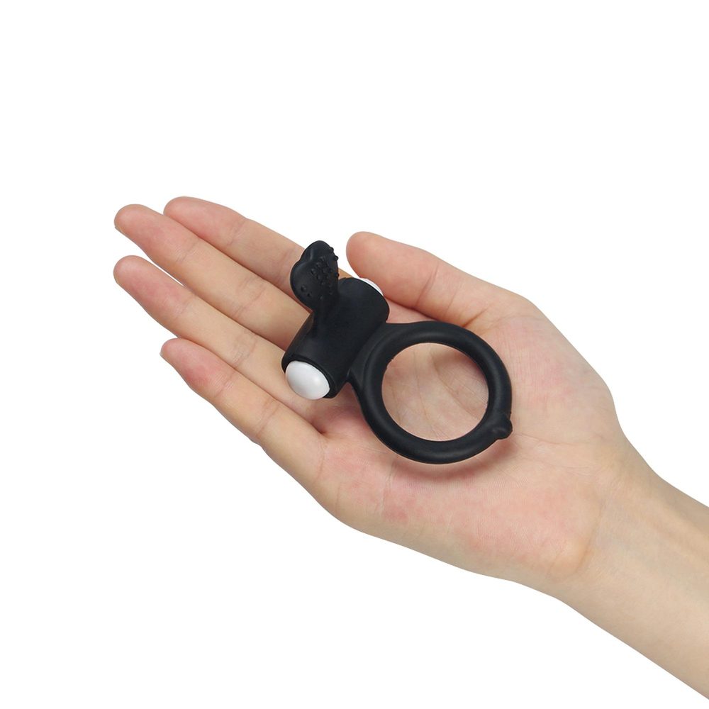 Pierścień wibrujący silikonowy Lovetoy czarny 7 cm