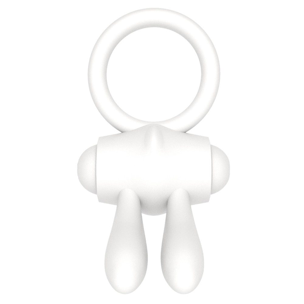 Pierścień wibrujący Lovetoy silikonowy biały 7.5 cm