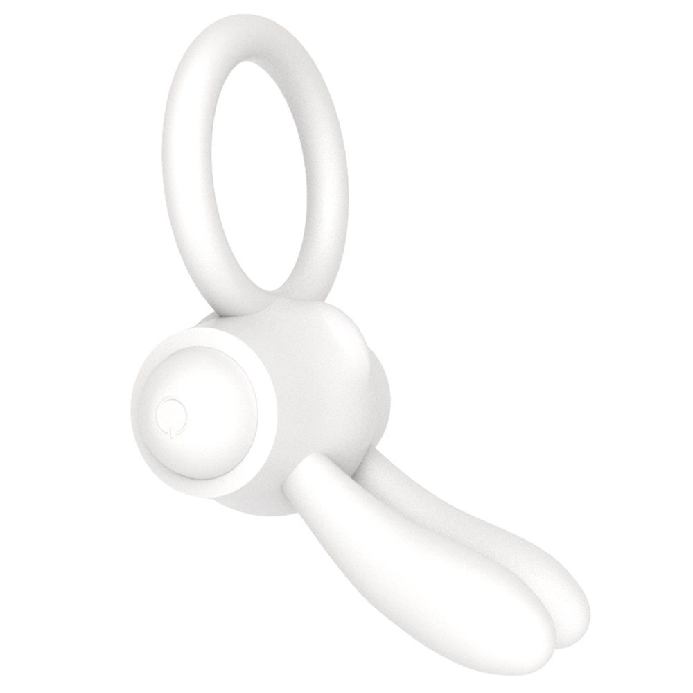 Pierścień wibrujący Lovetoy silikonowy biały 7.5 cm