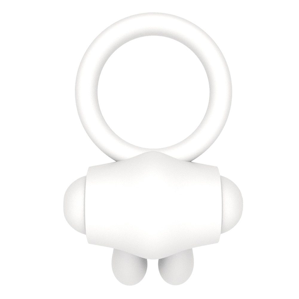 Pierścień wibrujący Lovetoy silikonowy biały 7.5 cm